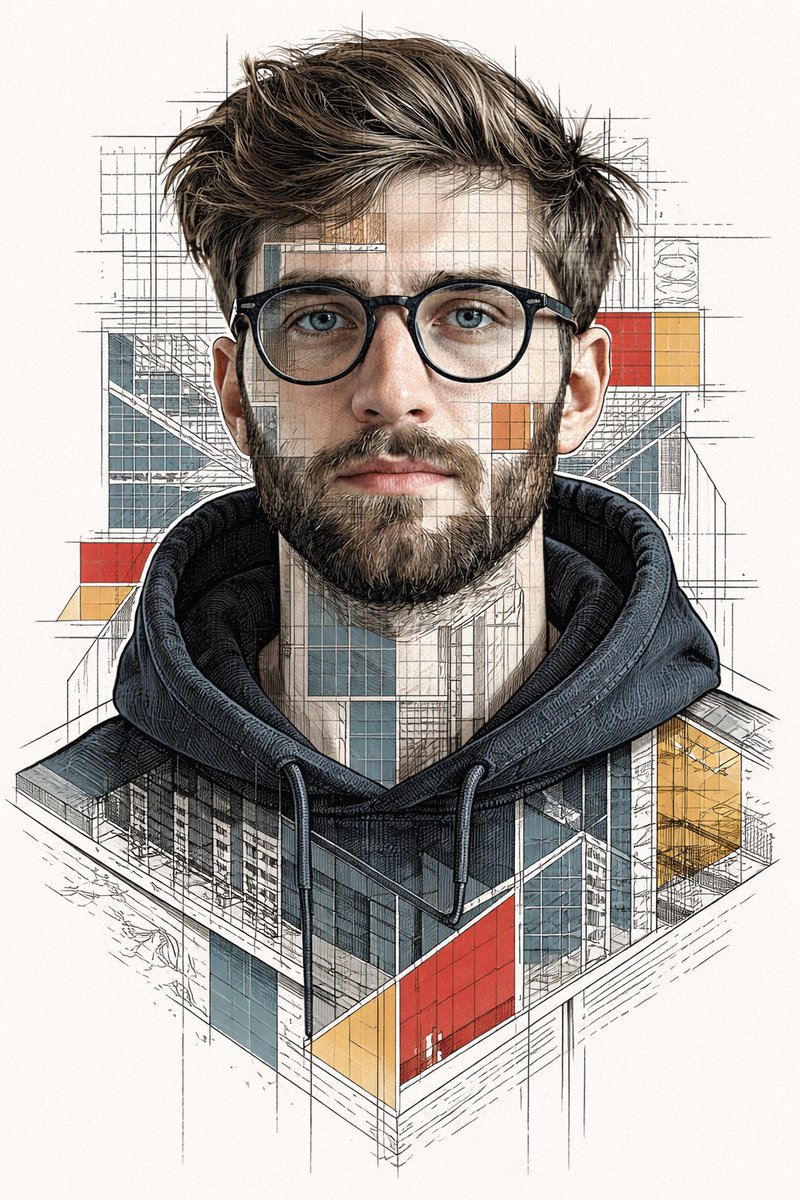 prompt : Ultra detailed stylized portrait using my face as reference. Intellect...