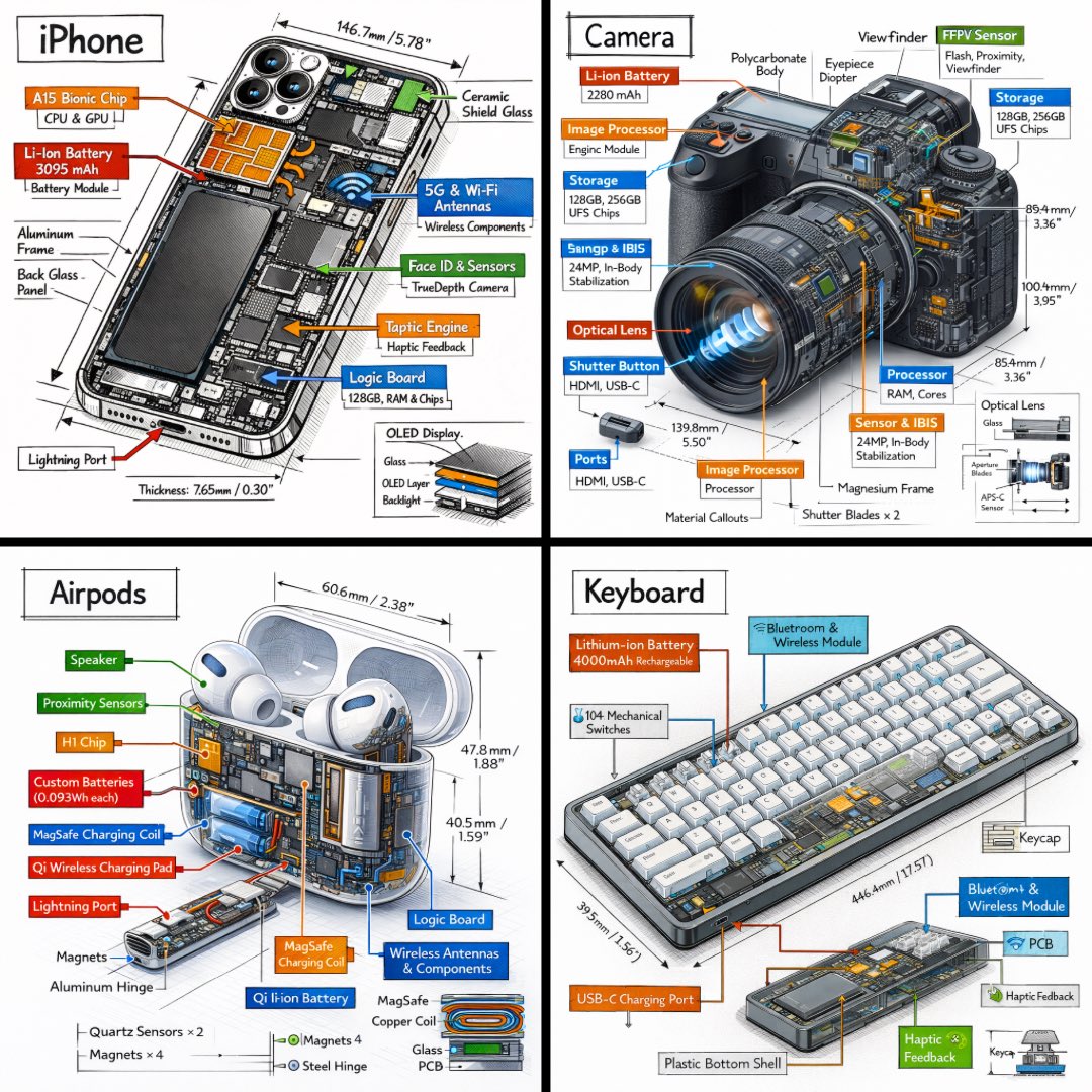 Create a technical infographic of with a 45-degree isometric 3D perspective sho...