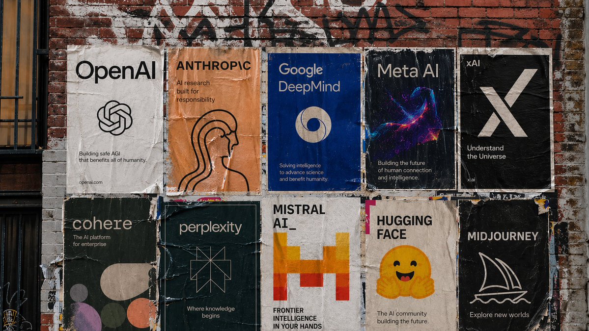 a wheatpaste poster setup on a brick wall in sf featuring posters from various...