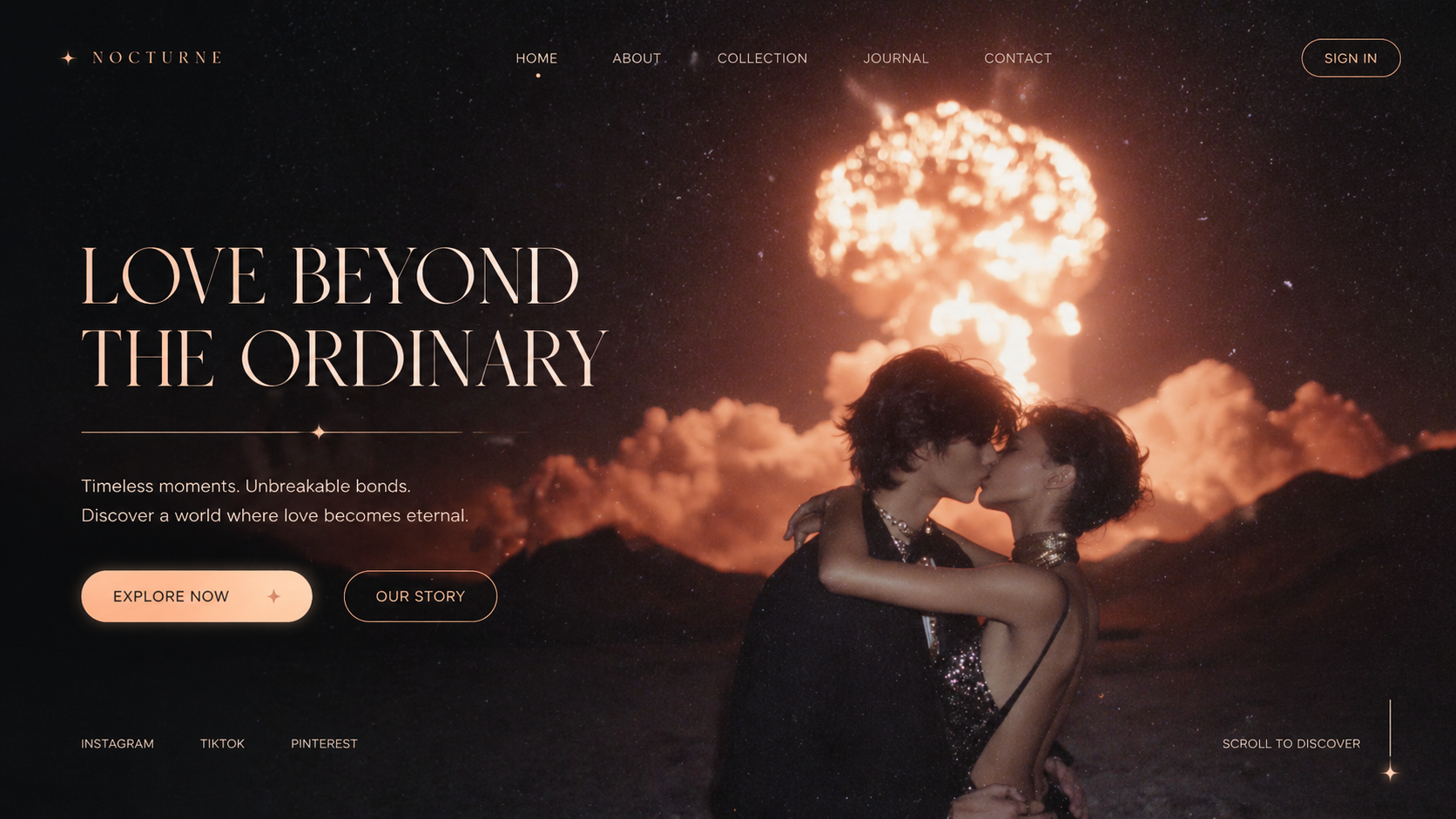 Create a landing page using this image as a reference for style and color