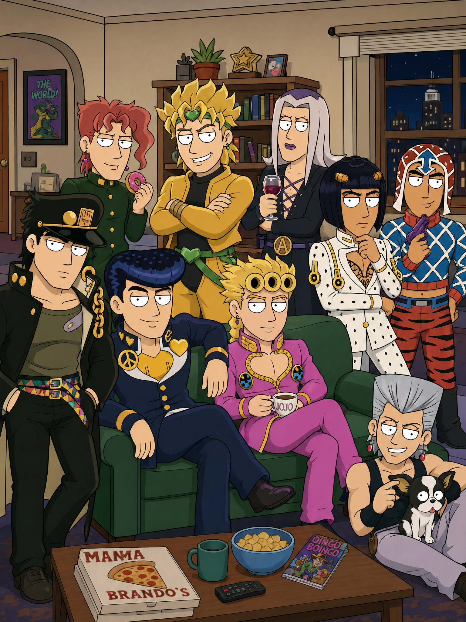 把jojo重绘成美式成人动画 sitcom 角色